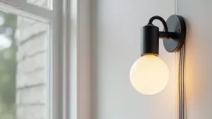 lampa na ścianę z kablem