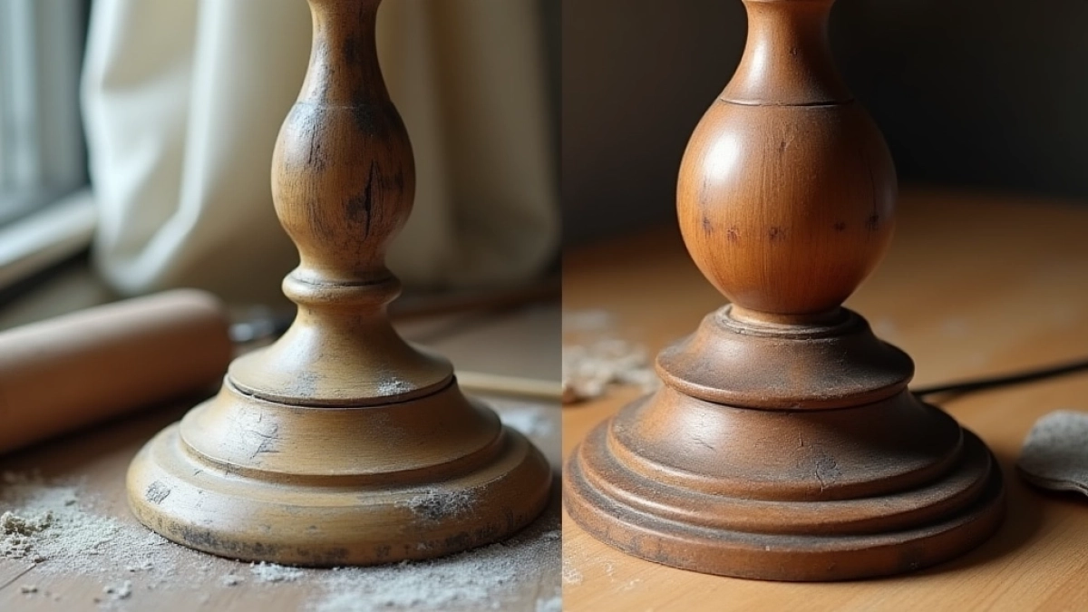 jak odnowić starą drewnianą lampę