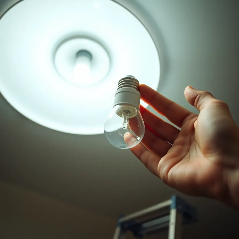 Jak wymienić żarówkę w lampie sufitowej