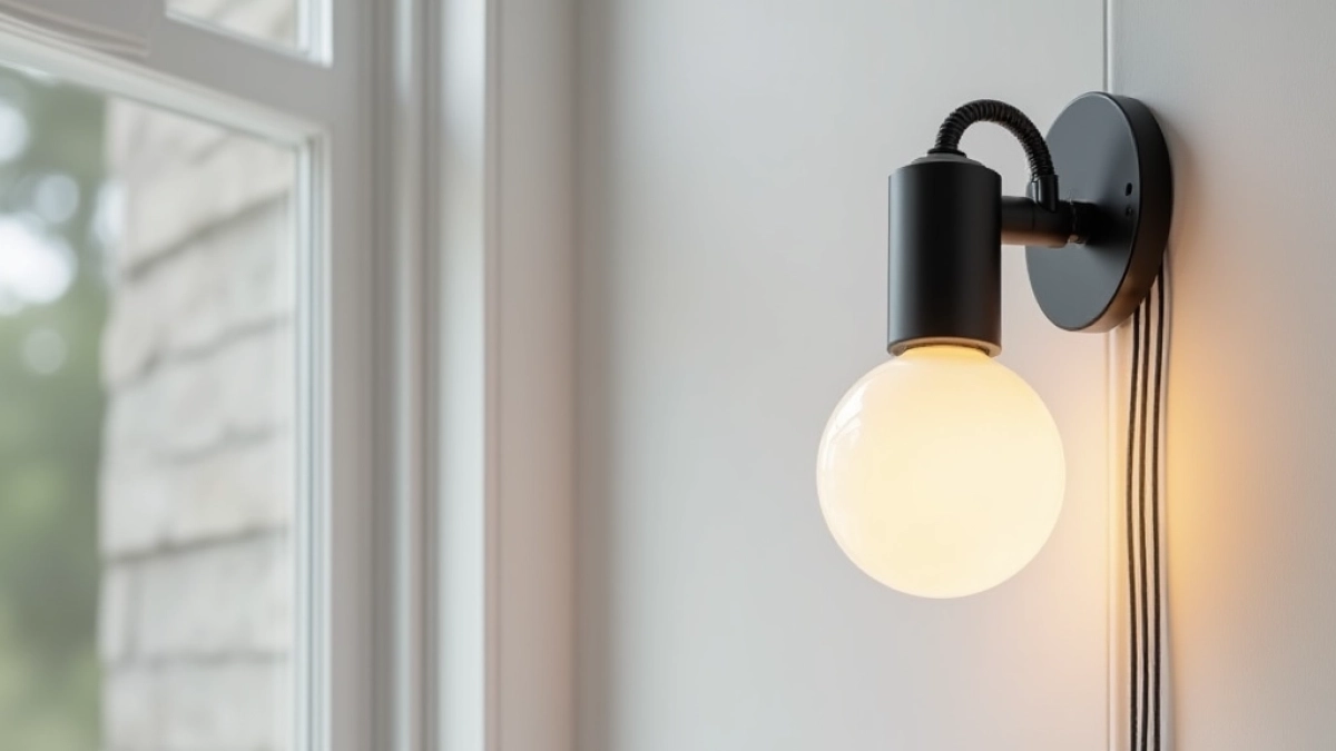 lampa na ścianę z kablem