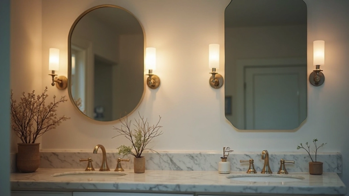 lampka przy lustrze w lazience