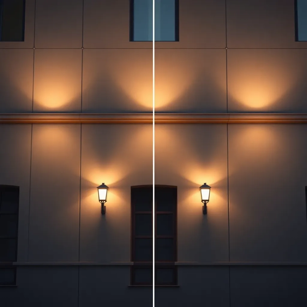 Na jakiej wysokości lampy na elewacji