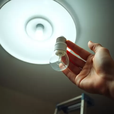 Jak wymienić żarówkę w lampie sufitowej