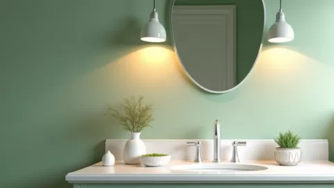 Nad umywalką lampy wiszące do łazienki przy lustrze